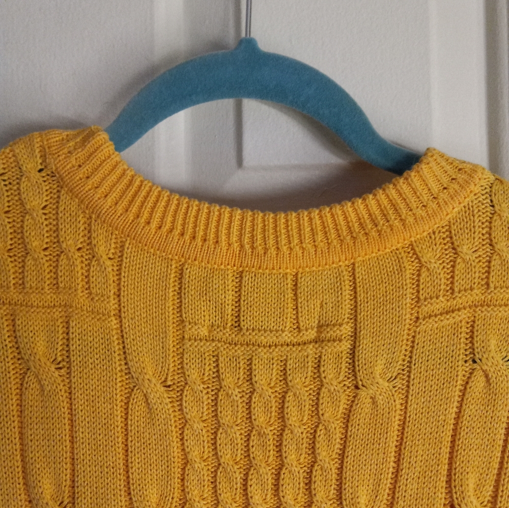 Roundtree & Yorke Collection Yellow Cable Knit Sweater Men's XL - Picture 11 of 15